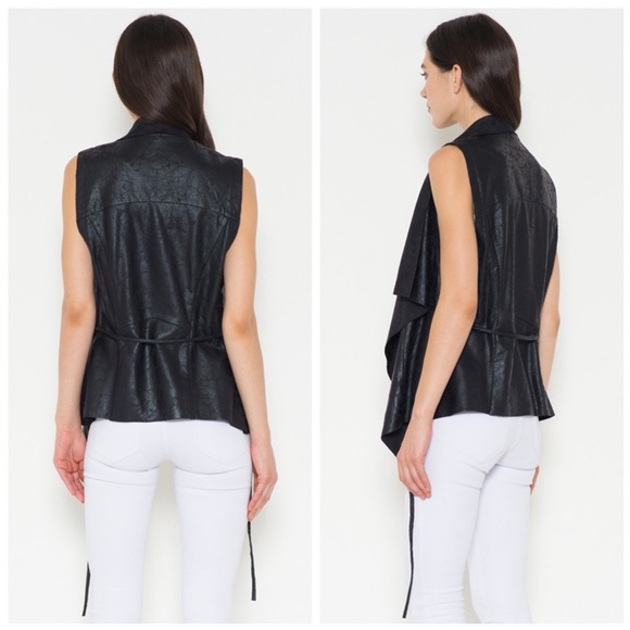 Hayden  Vegan Leather Moto Vest - Picture 3 of 4