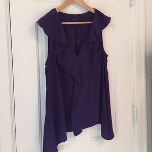 NWT BCBG Maxazria sleeveless blouse with ruffle.