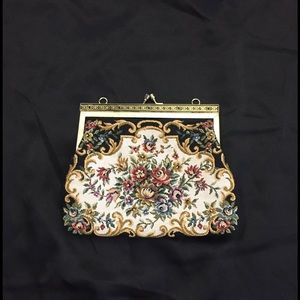 Vintage Clutch Handbag w/Gold Clasp