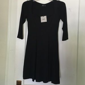 ASOS black sweetheart neckline skater dress