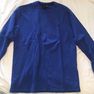 blue polo long sleeve