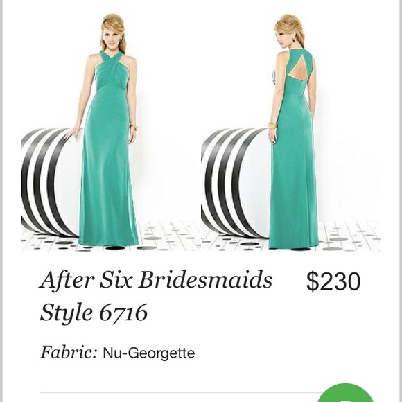 After Six bridesmaid dress in panetone turquoise