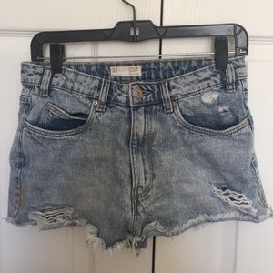 Distressed Zara Denim Shorts