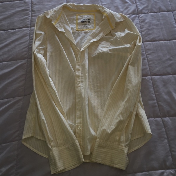 Yellow striped button down