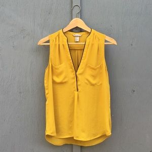 Mustard Yellow Sleeveless Blouse