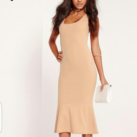 Scuba flared midi dress