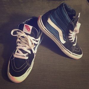 Boys Vans SK8-HI shoes (navy and white) size 3 1/2