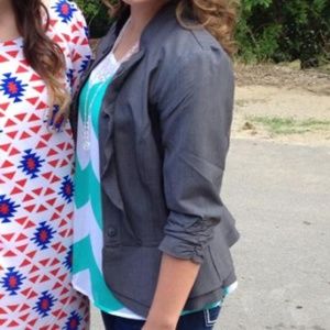 Grey 3/4 sleeve blazer