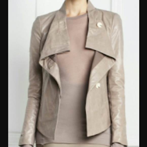 BCBGMaxAzria Jackets & Blazers - BCBG MaxAzria draped leather jacket