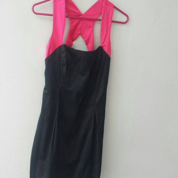 Black dress with pink straps - Picture 1 of 2