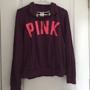 PINK 1/4 zip sweatshirt