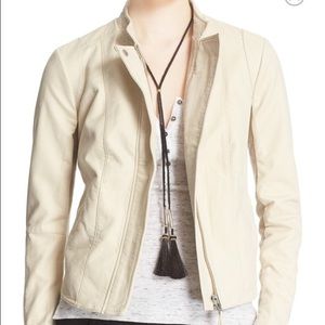 Free People Vegan Leather Jacket (Bone)
