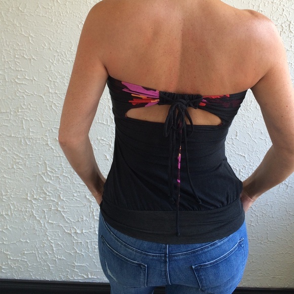 Sky printed tube top w/ embroidery - Picture 2 of 2