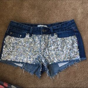 PINK sequin shorts