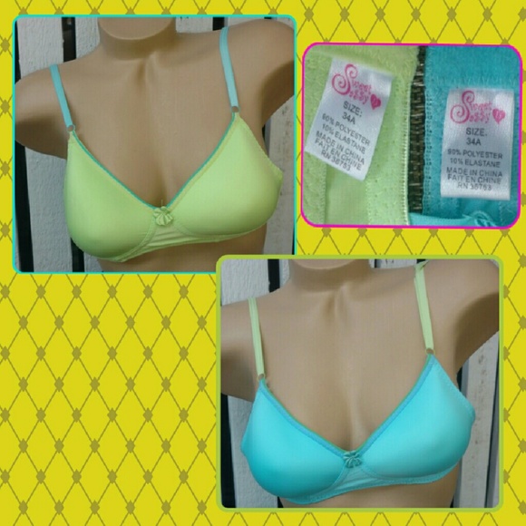 Pair of 34A lightly padded bras by sweet n sassy