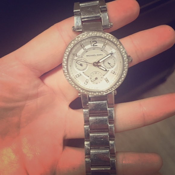 Michael Kors silver and diamond watch
