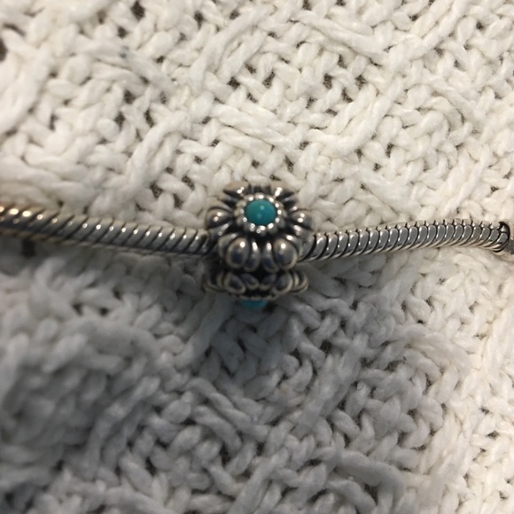 Pandora turquoise flower charm