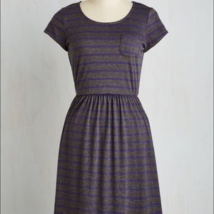 Modcloth grey & purple stripe sundress