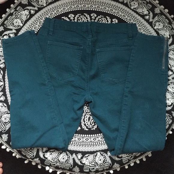 Forever 21 Teal SkInny Ankle Pants - Picture 2 of 3