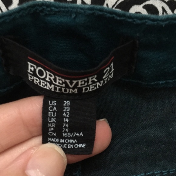 Forever 21 Teal SkInny Ankle Pants - Picture 3 of 3