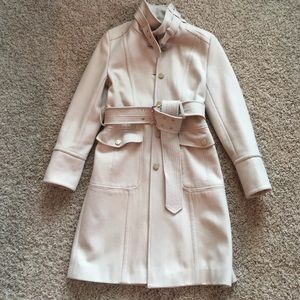Cream Kenneth Cole Wool Coat Size 6