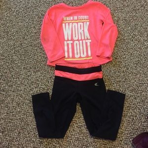 Toddler girls workout outfit!
