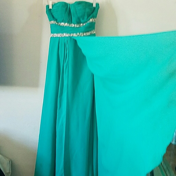 Prom formal dress jade color - Picture 2 of 4