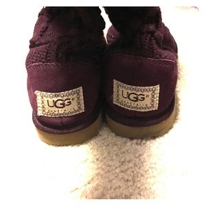 Eggplant crocheted UGG boot Size 6