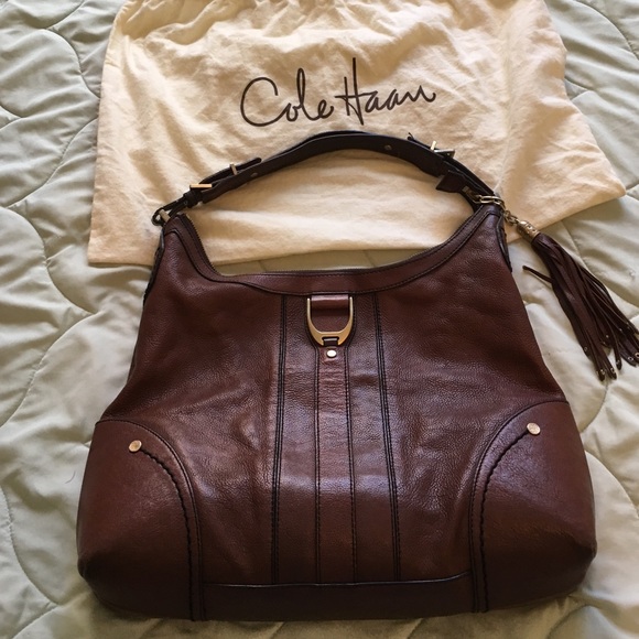 Cole Haan Large Brown Leather Shoulder Bag