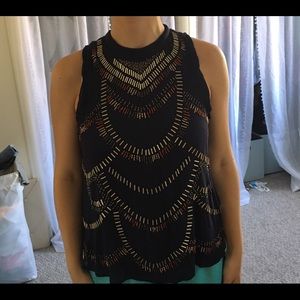 FREE PEOPLE beaded top (slightly open back)