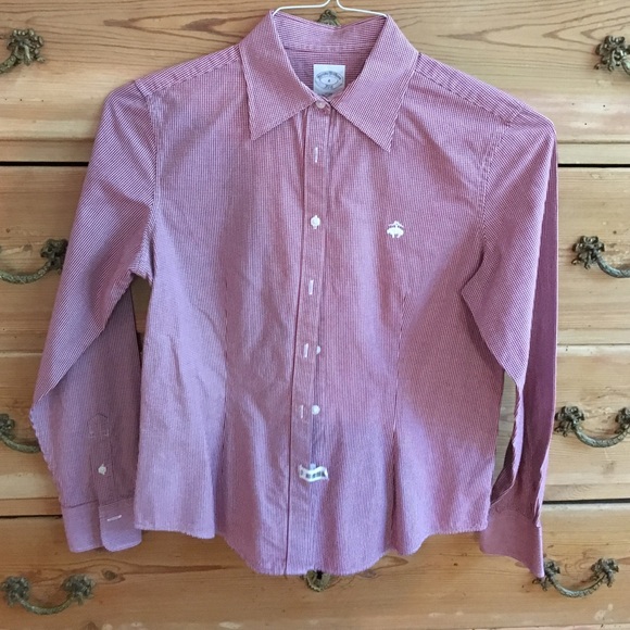 Brooks Brothers gingham check button down shirt