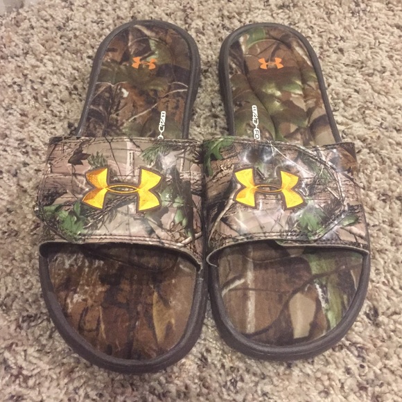 Camo Underarmor Slide Ons