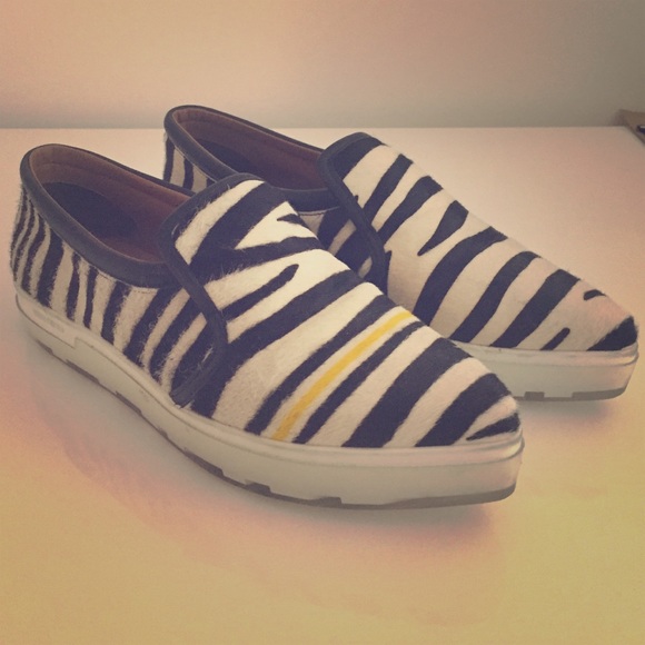 Jimmy Choo calf hair platform slip ons