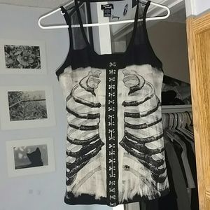 Skeleton ribs tank top