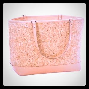 Thirty-One Style Setter Tan Metallic Cork tote bag