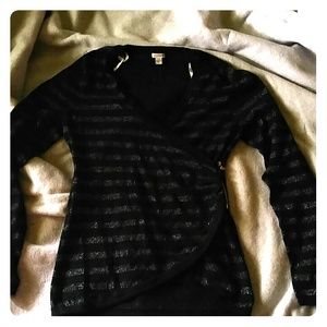 Wrap sweater with zip detail!