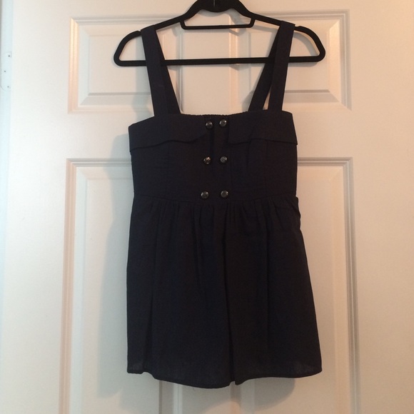 Navy Nautical Top