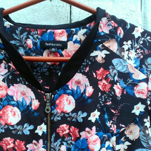Vibrant Lightweight Floral Bomber Jacket - Picture 2 of 3