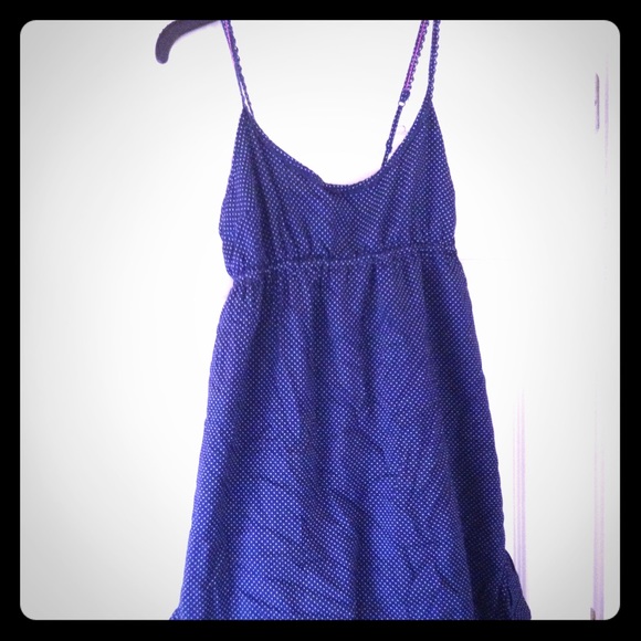American Eagle blue polka dot dress