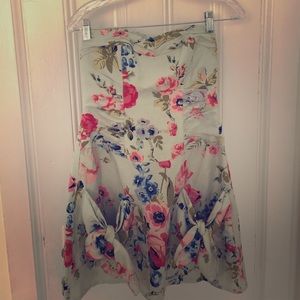 Nanette Lepore strapless floral dress with pockets