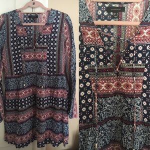 Primark dress - navy and red print