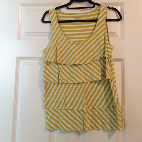 Yellow and white striped layer top from LOFT