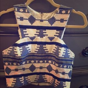 Line and dot crop top