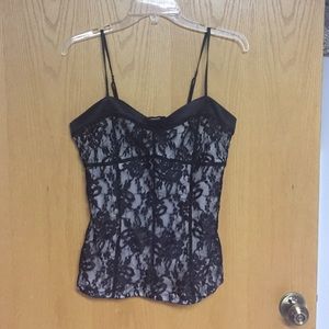 Black lace express top