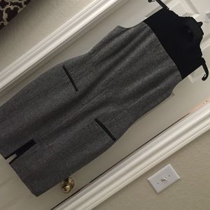 Beautiful business dress mock neck with leather