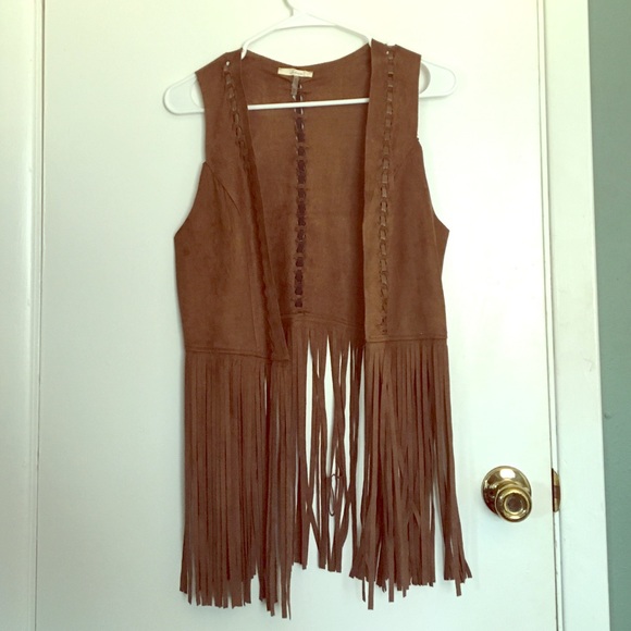 Suede Vest w Fringe *Brand New* never worn