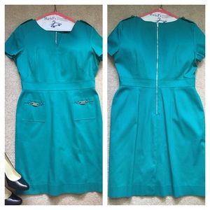 Tahari Arthur S. Levine turquoise sheath dress