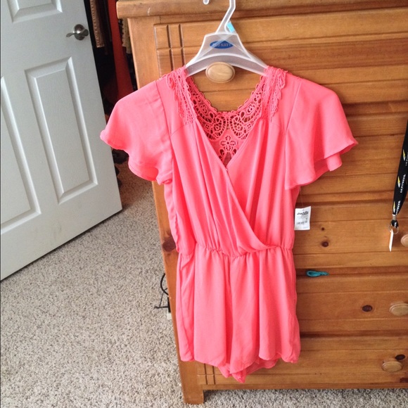 Coral romper new with tags