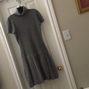 Grey turtleneck dress. Low waist