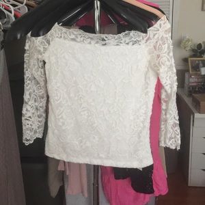 h and m off the shoulder lace top size S